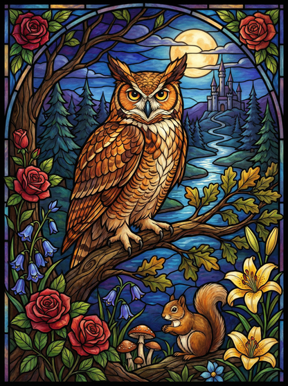 Moonlit Forest Owl (120 Colours)