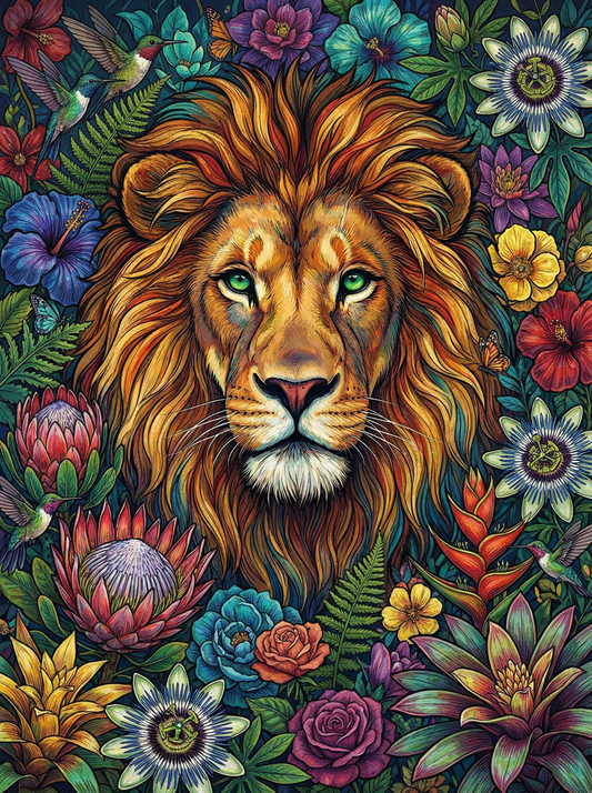Floral King Lion (80 Colours)