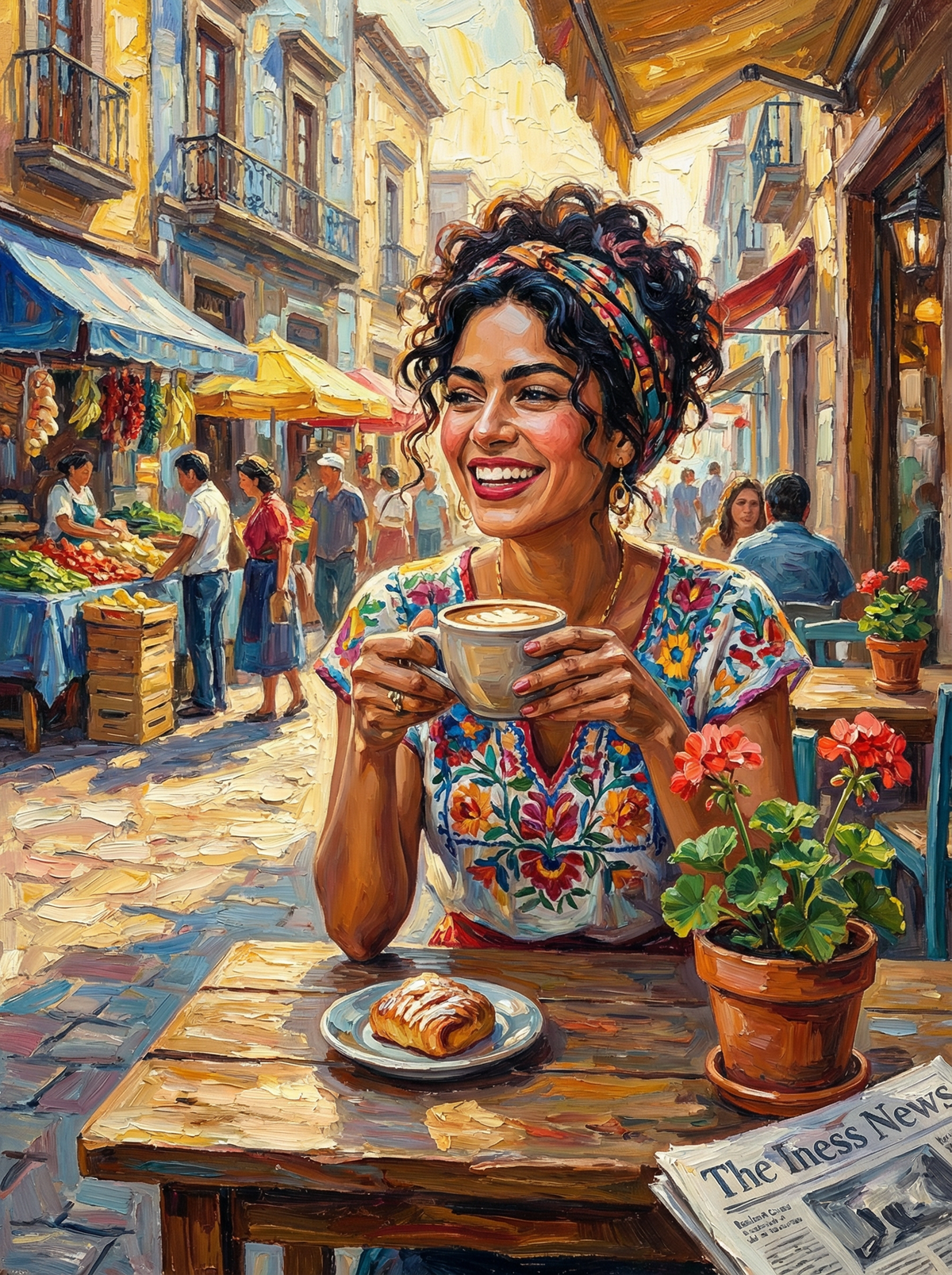 Sunlit Café Morning (120 Colours)