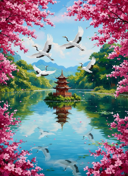 Cranes Over Tranquility (120 Colours)