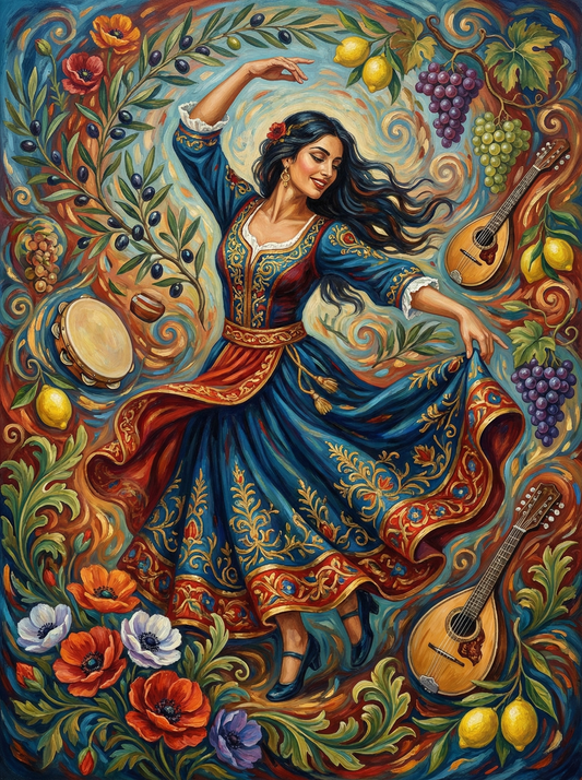 Mediterranean Dancing Woman (80 Colours)