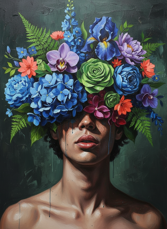Floral Veil Portrait (80 Colours)