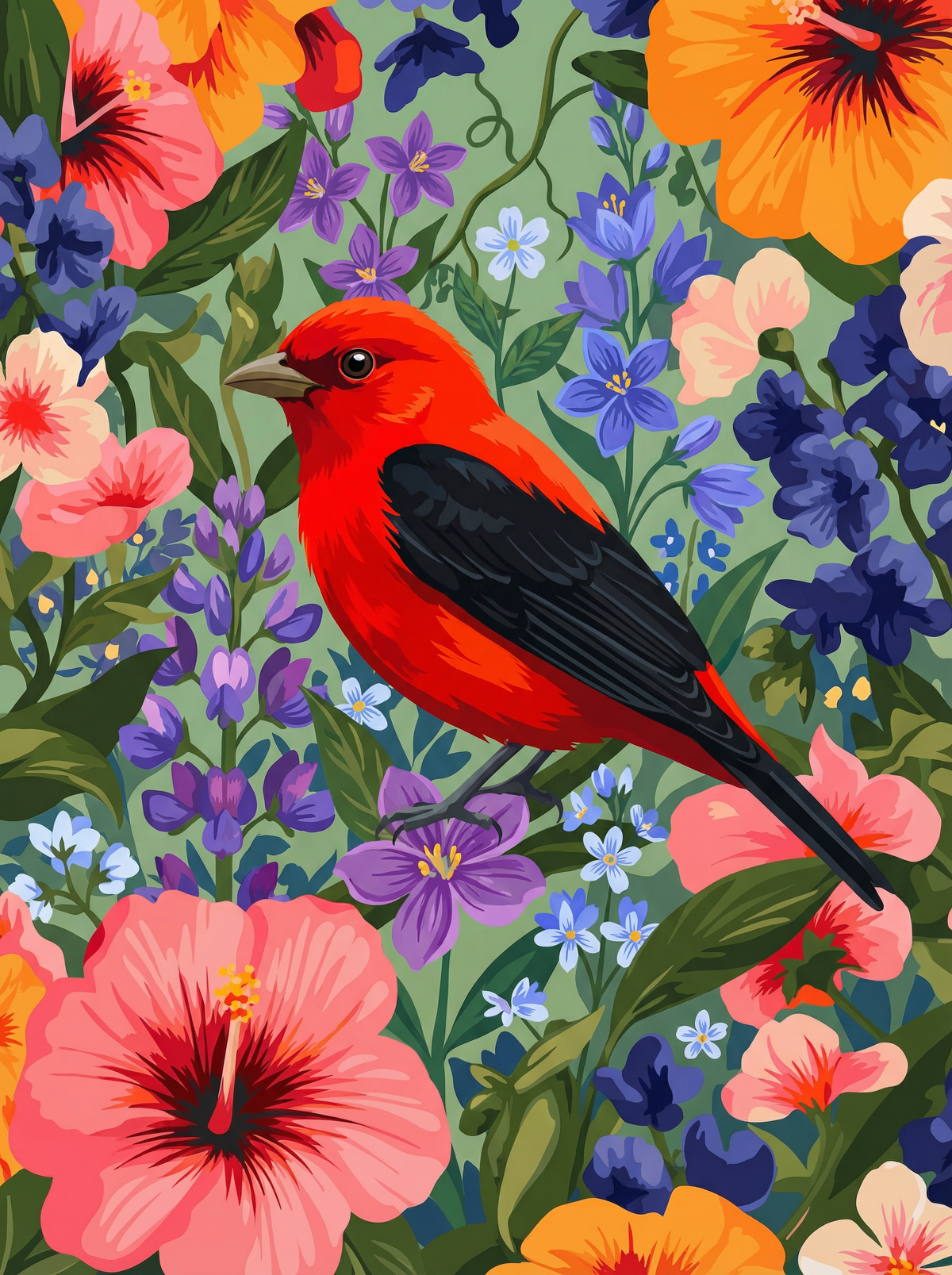 Scarlet Songbird Bloom (80 Colours)