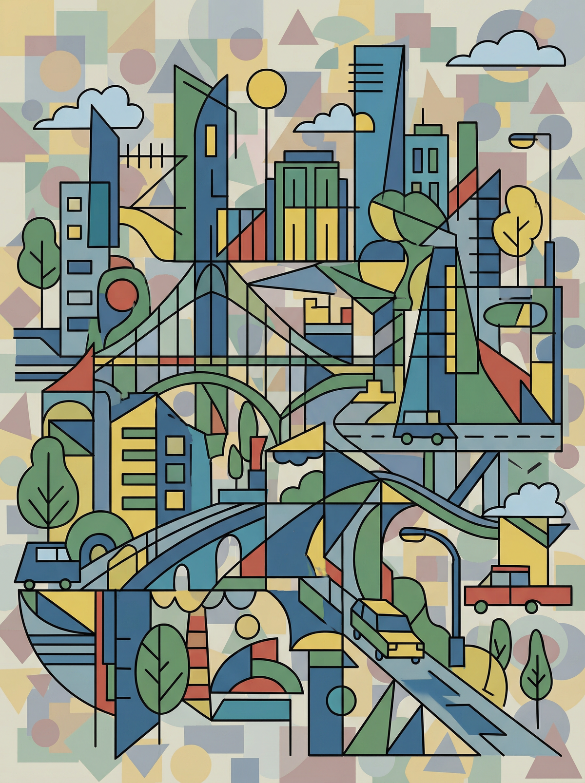 Modern City Geometry (120 Colours)