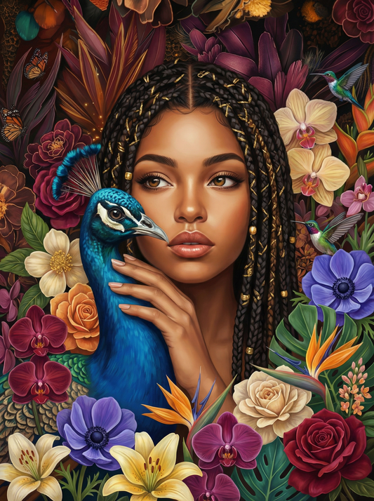 Floral Peacock Woman (80 Colours)