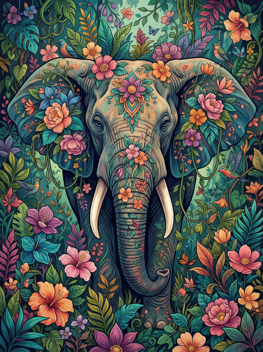 Floral Jungle Elephant (80 Colours)