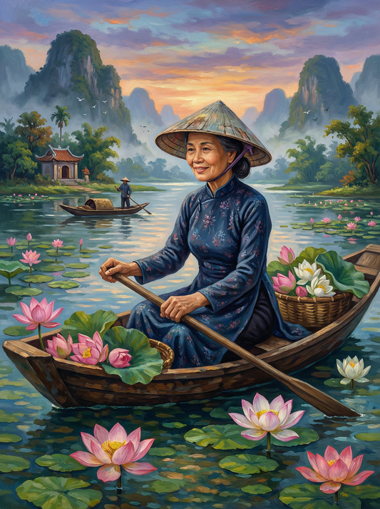 Lotus River Boat Woman (80 Colours)