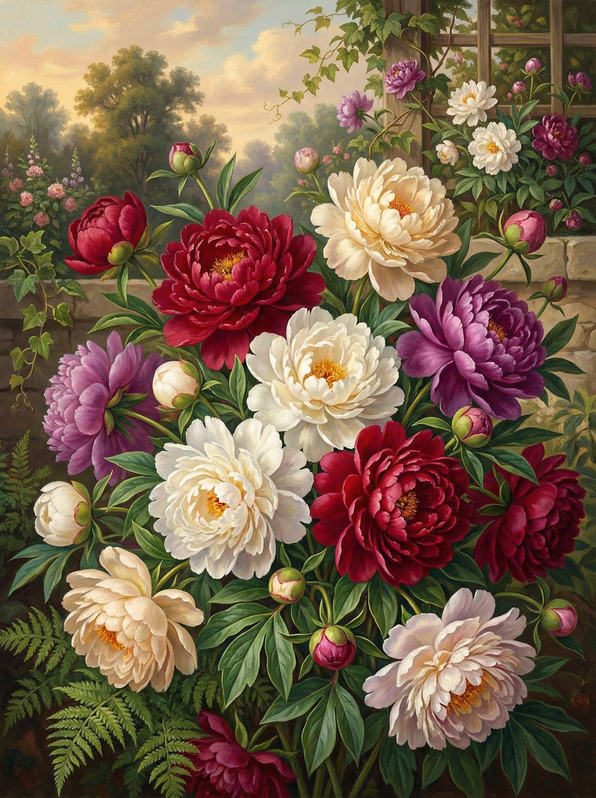 Garden Peonies in Bloom (120 Colours)