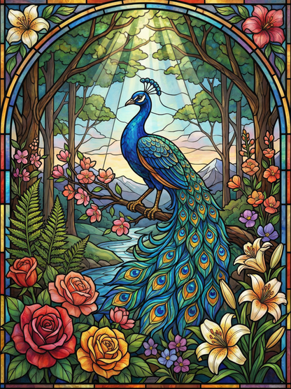 Sunlit Peacock Grove (120 Colours)