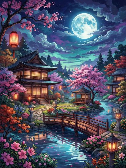 Moonlit Japanese Garden (120 Colours)