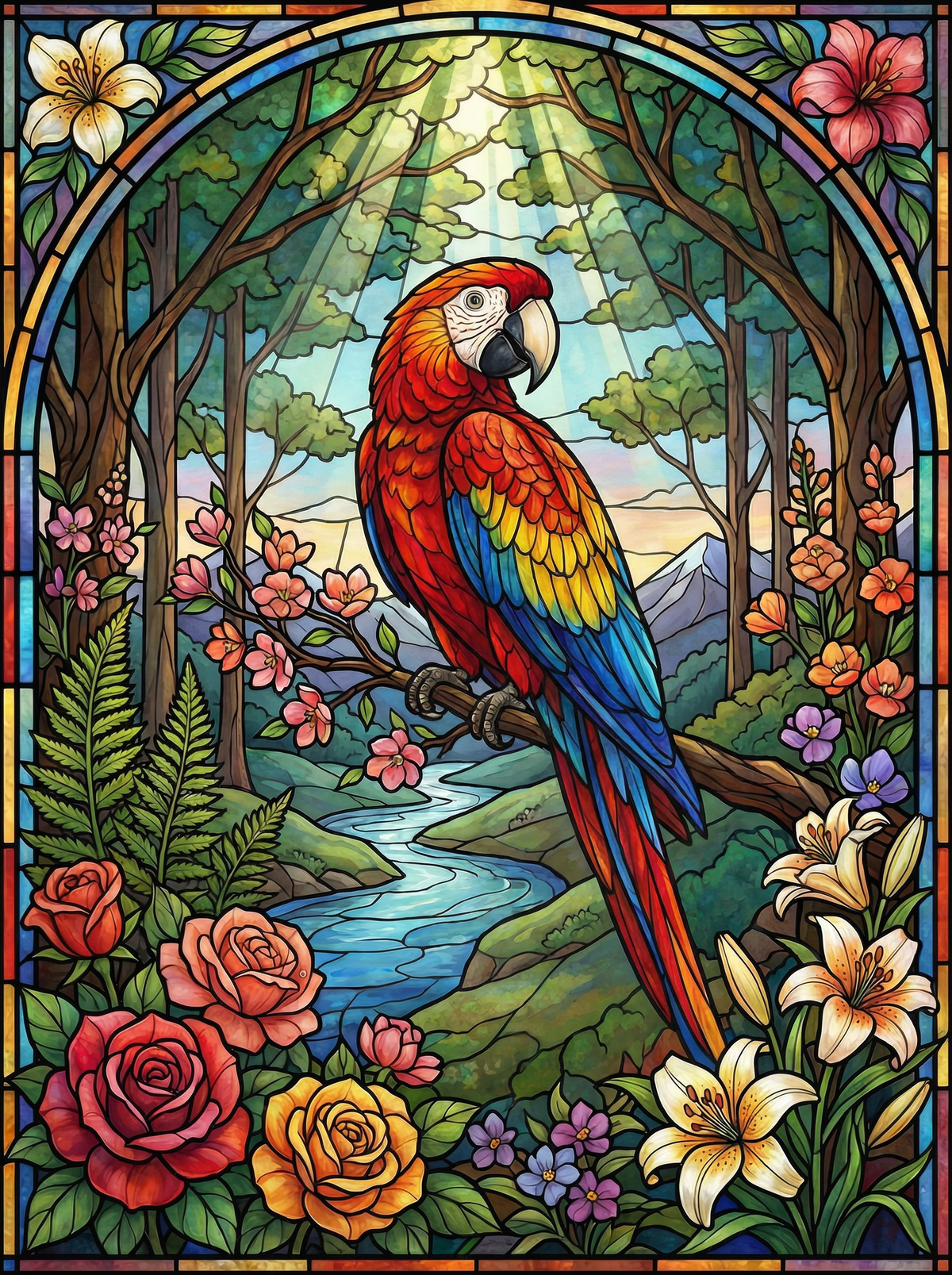 Scarlet Macaw Forest (120 Colours)