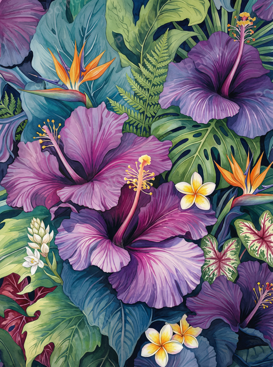 Tropical Hibiscus Harmony (80 Colours)