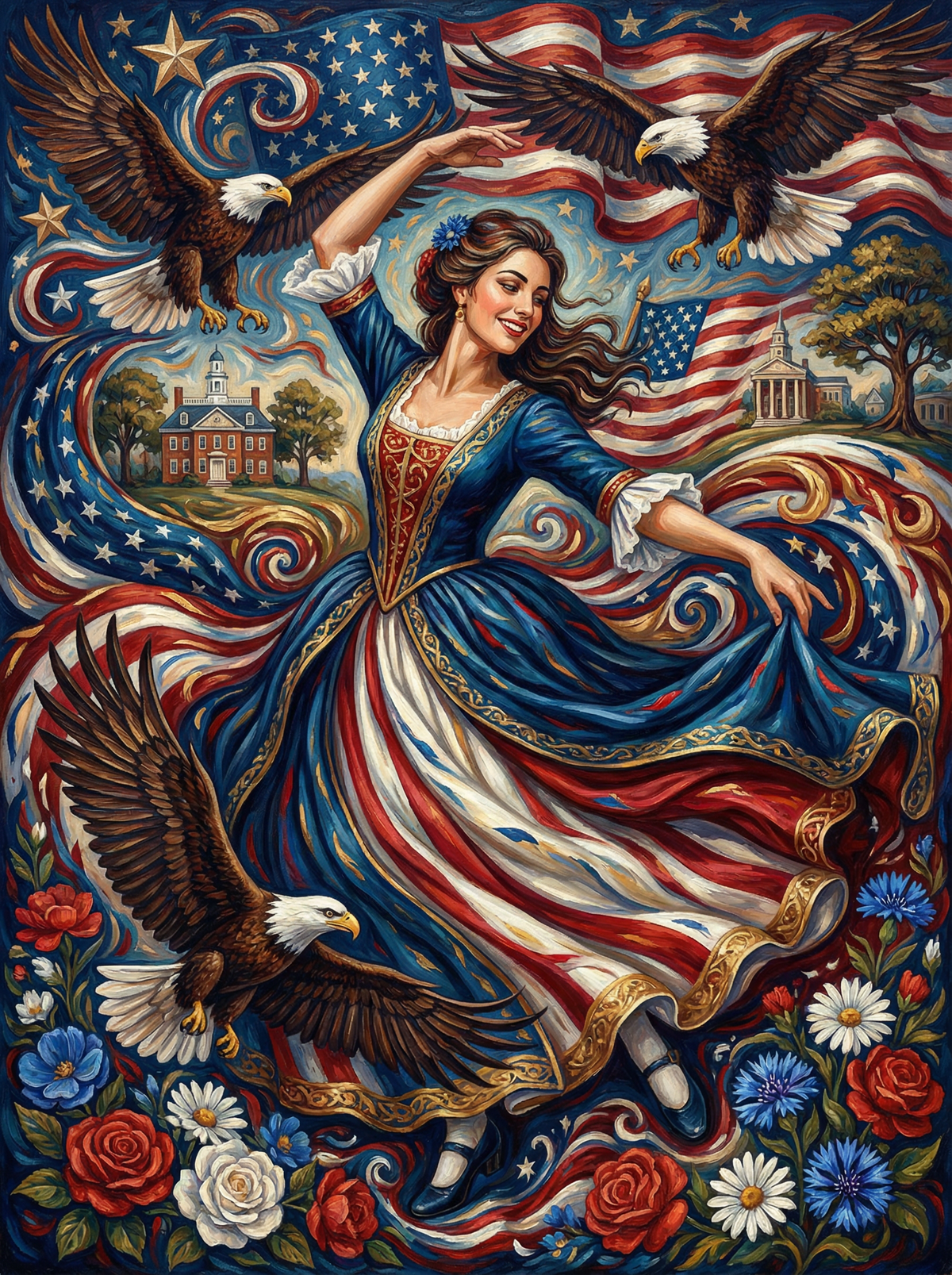 American Flag Eagle Dancer (80 Colours)