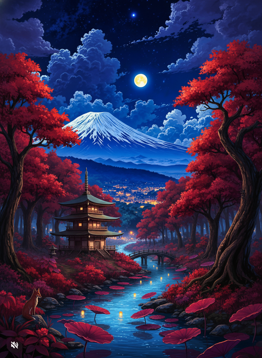 Fuji Night Temple (80 Colours)