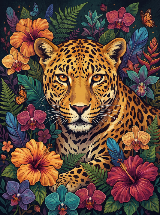 Tropical Flowers Leopard (80 Colours)