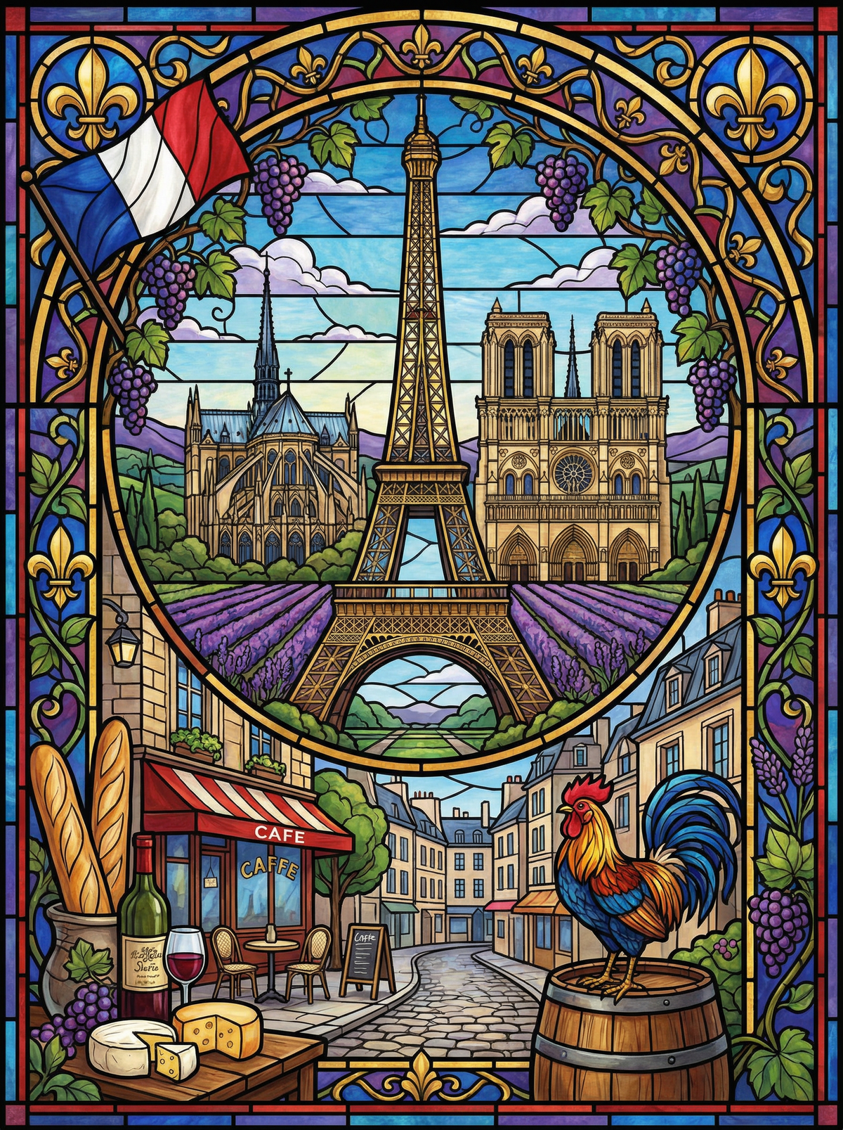 Paris Morning Rooster (120 Colours)