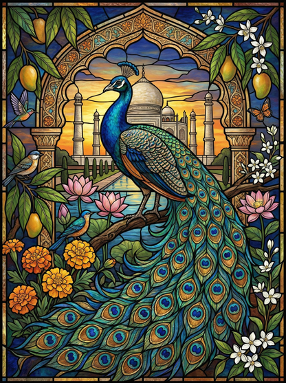 Peacock at Taj Dawn (120 Colours)