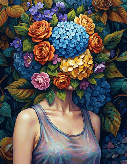 Hydrangea Mask Portrait (120 Colours)