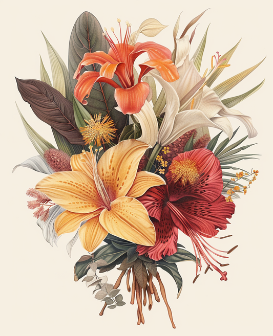 Jungle Hibiscus Bloom (80 Colours)