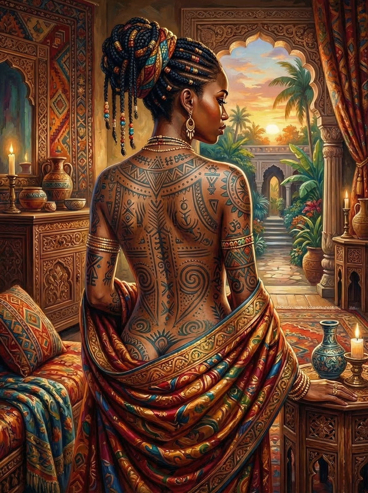 African Tribal Tattoo Sunset (80 Colours)
