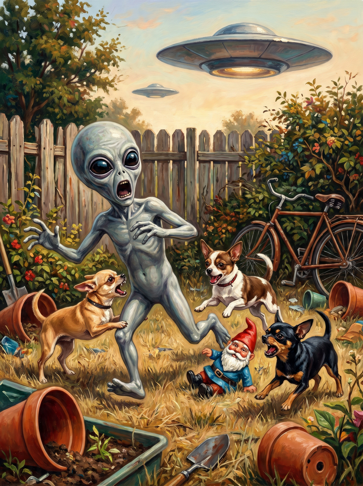 Alien Chased By Chihuahuas (120 Colours)