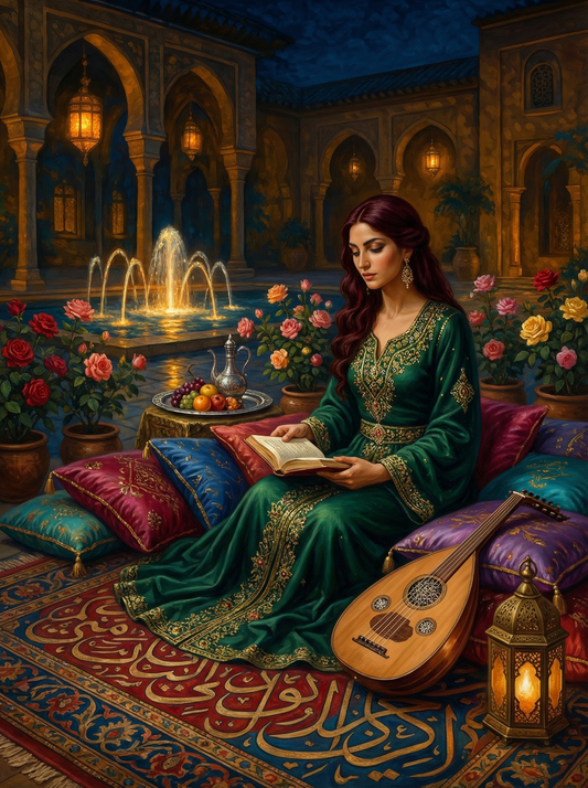 Palace Courtyard Reading Woman (80 Colours)
