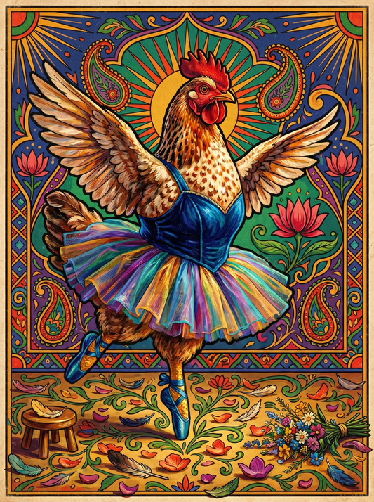 Ballet Dancing Rooster (80 Colours)
