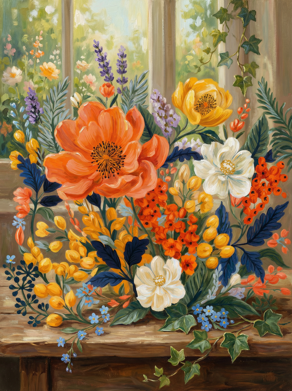 Sunlit Wildflower Still Life (120 Colours)