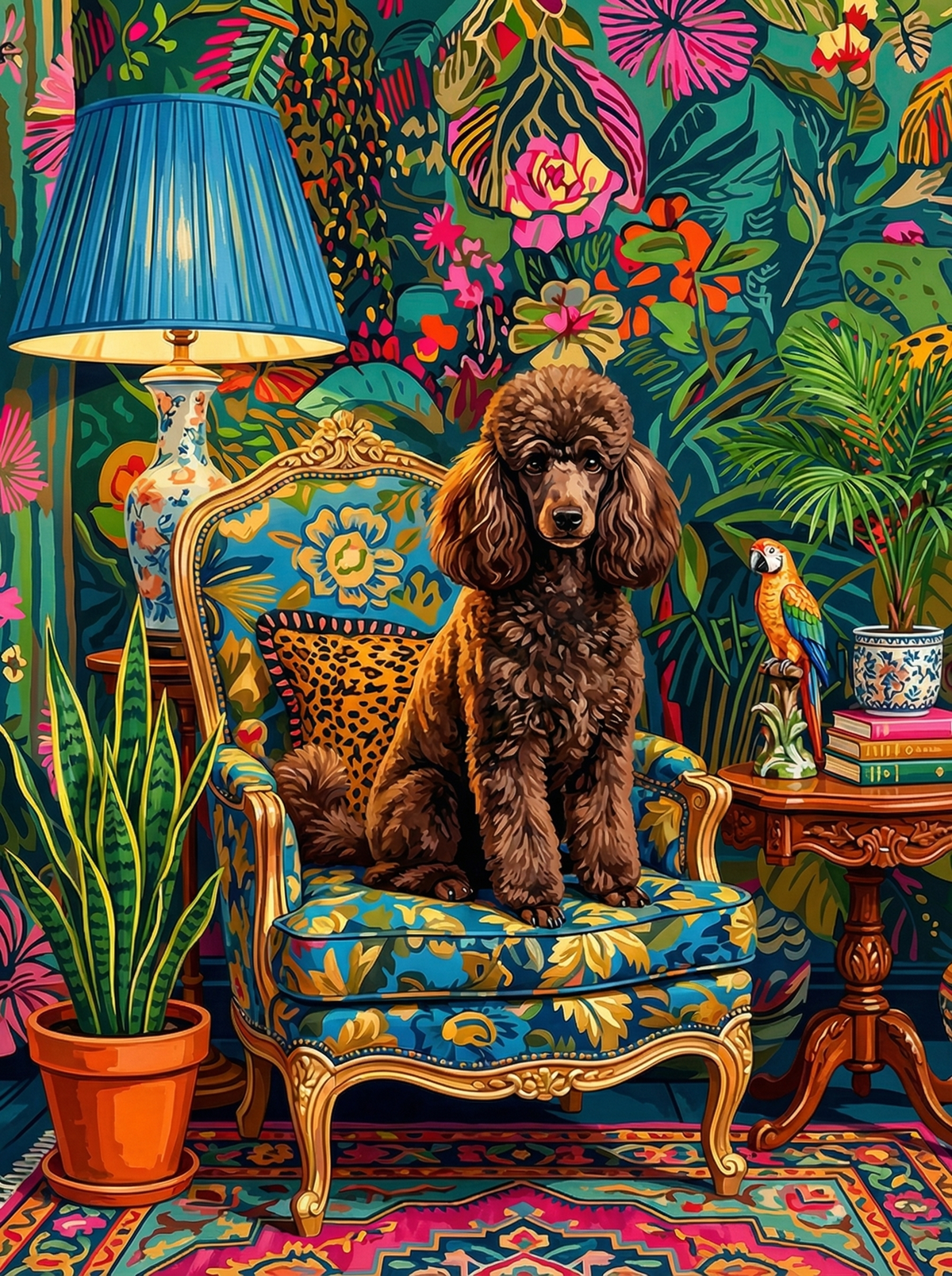 Boho Dog Portrait Interior (80 Colours)