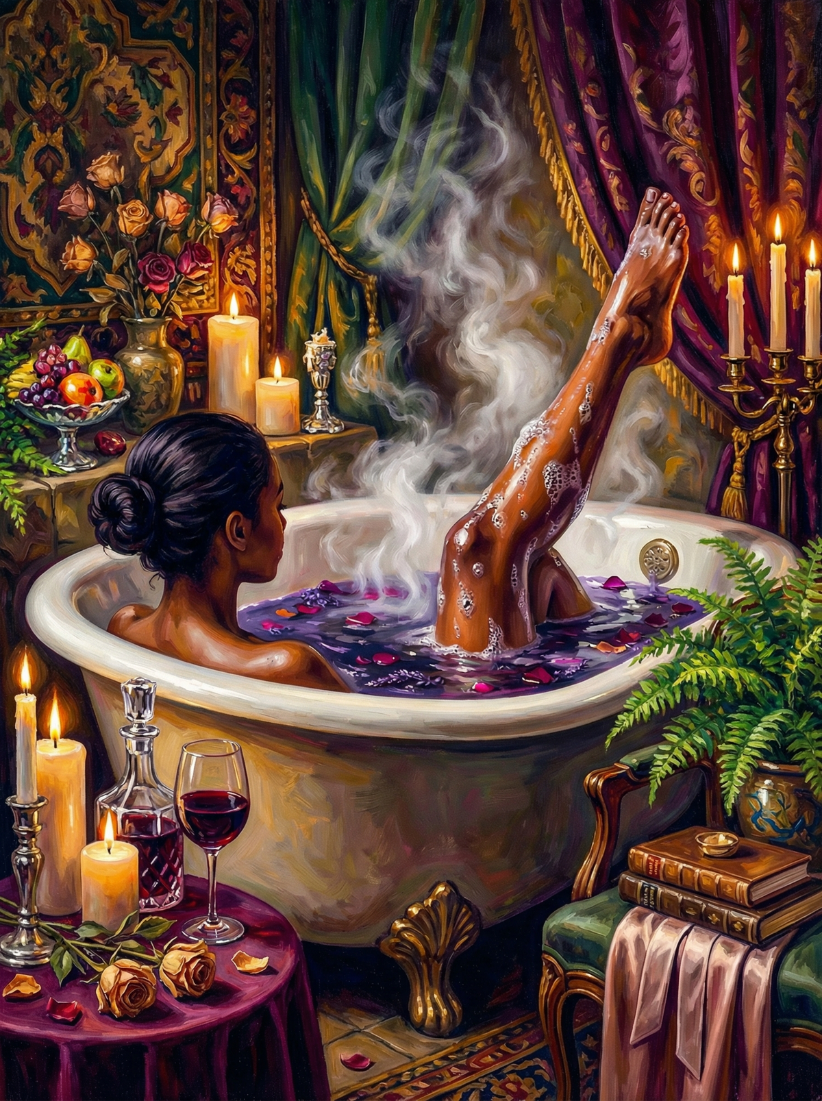 Candlelit Rose Petal Bath (120 Colours)