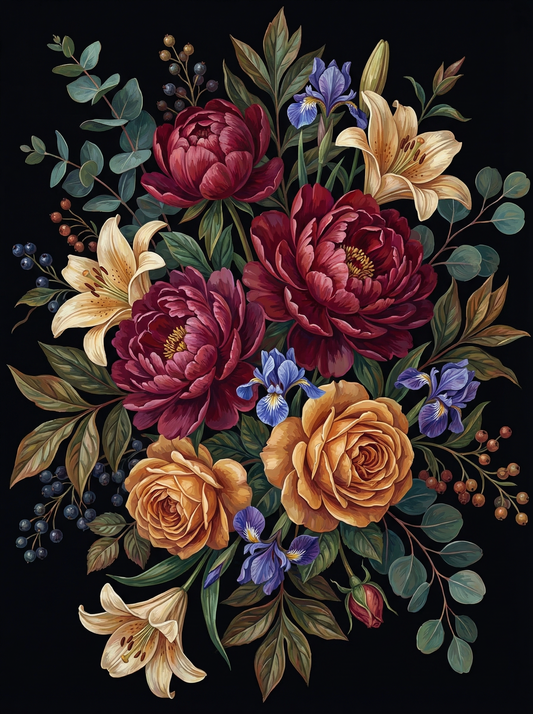 Classic Peony Bouquet Mix (120 Colours)