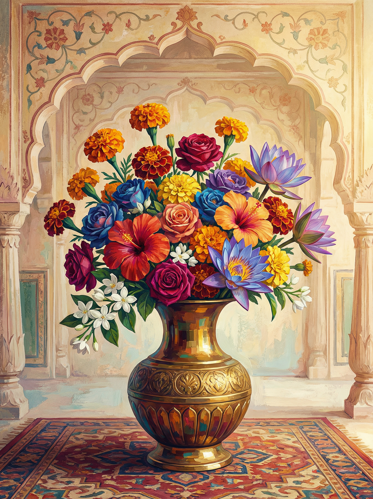 Classical Indian Palace Vase (80 Colours)