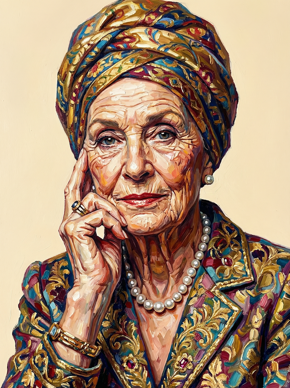 Colorful Turban Headwrap Portrait (80 Colours)