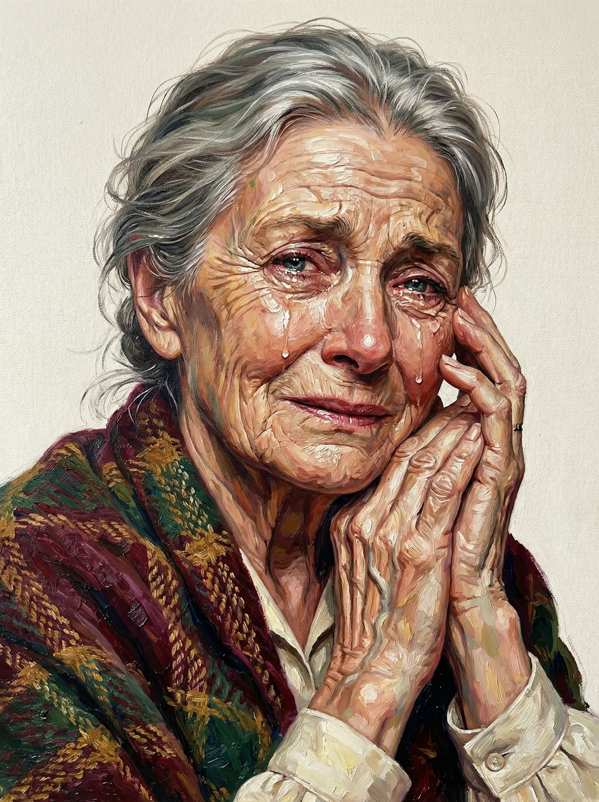 Contemplative Senior Woman (120 Colours)