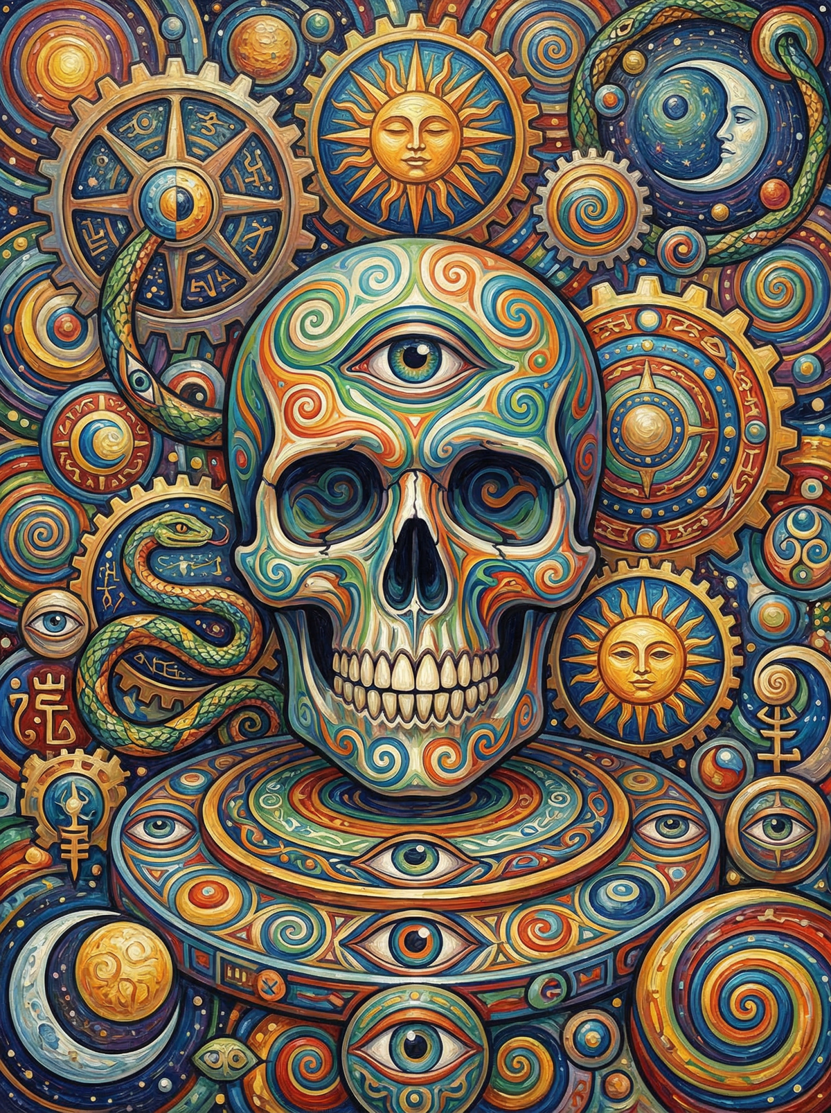 Cosmic Steampunk Skull (120 Colours)