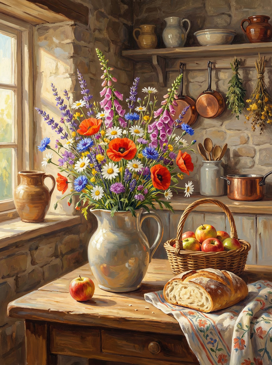 Rustic Wildflower Kitchen (120 Colours)