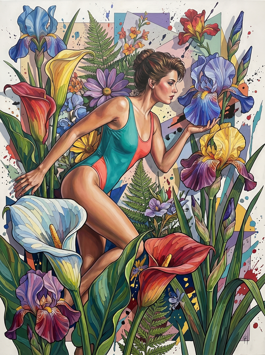 Dancer Among Iris Blooms (120 Colours)
