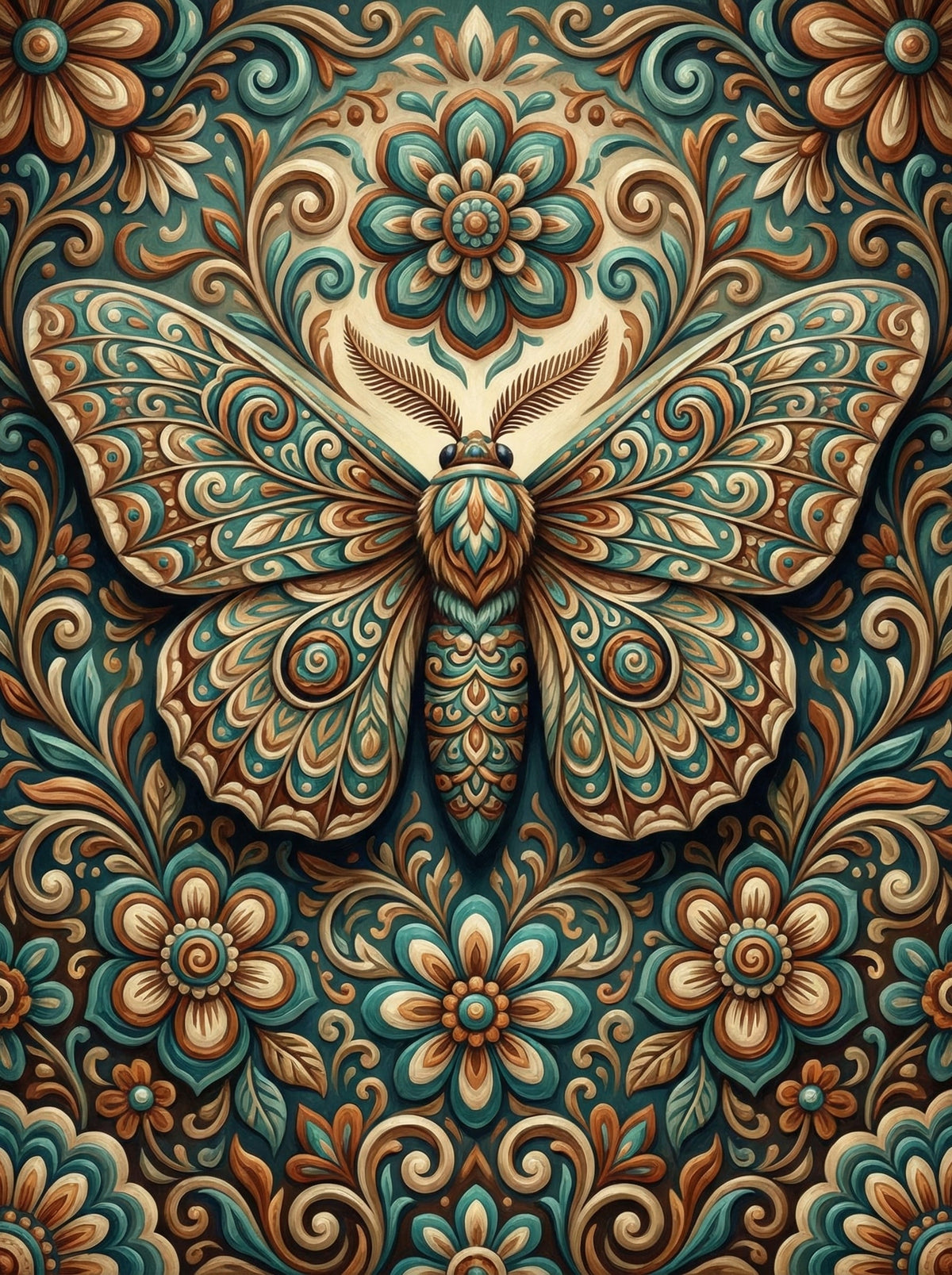 Decorative Moth Medallion (120 Colours)