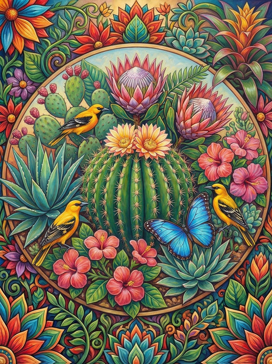 Desert Cactus And Birds (120 Colours)