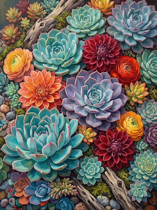 Desert Succulents And Branches (80 Colours)