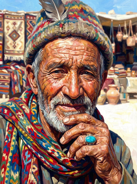 Desert Vendor With Turquoise Ring (80 Colours)