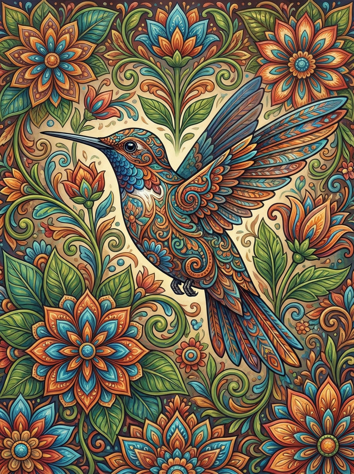 Detailed Hummingbird Florals (80 Colours)