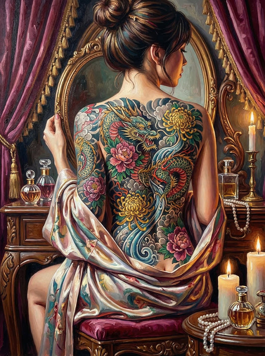 Dragon Tattoo Vanity Mirror (120 Colours)