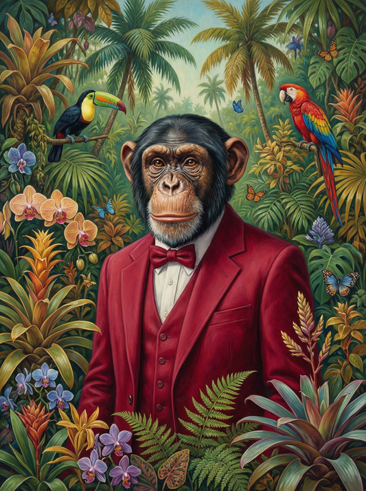 Jungle Suit Monkey Portrait (80 Colours)