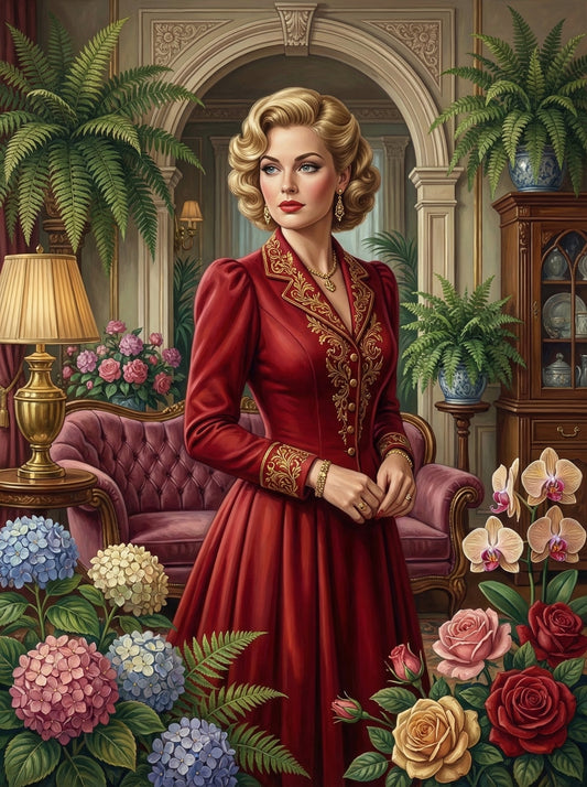 Elegant Lady Drawing Room (80 Colours)