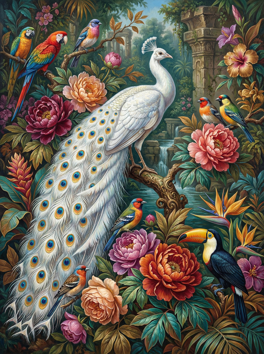 Elegant White Peacock (80 Colours)