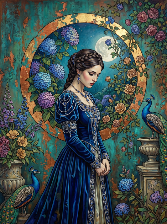 Elegant Woman Vintage Garden (80 Colours)