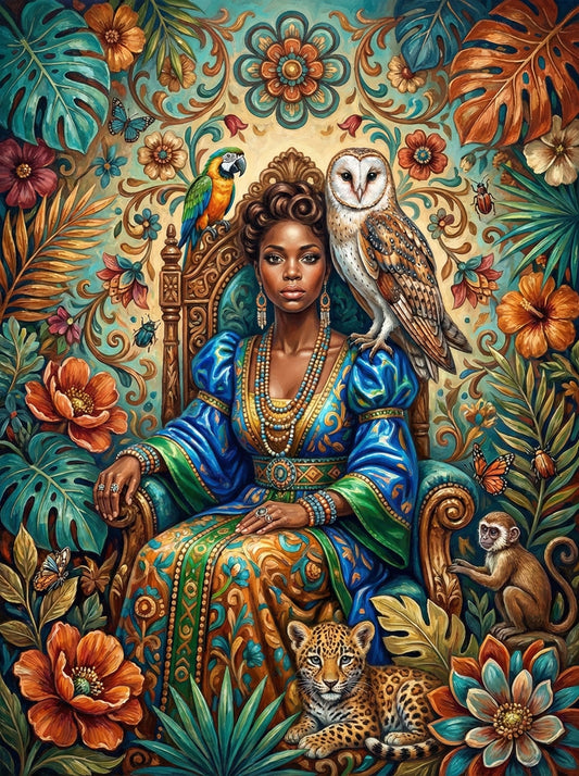 Exotic Woman With Wildlife (80 Colours)