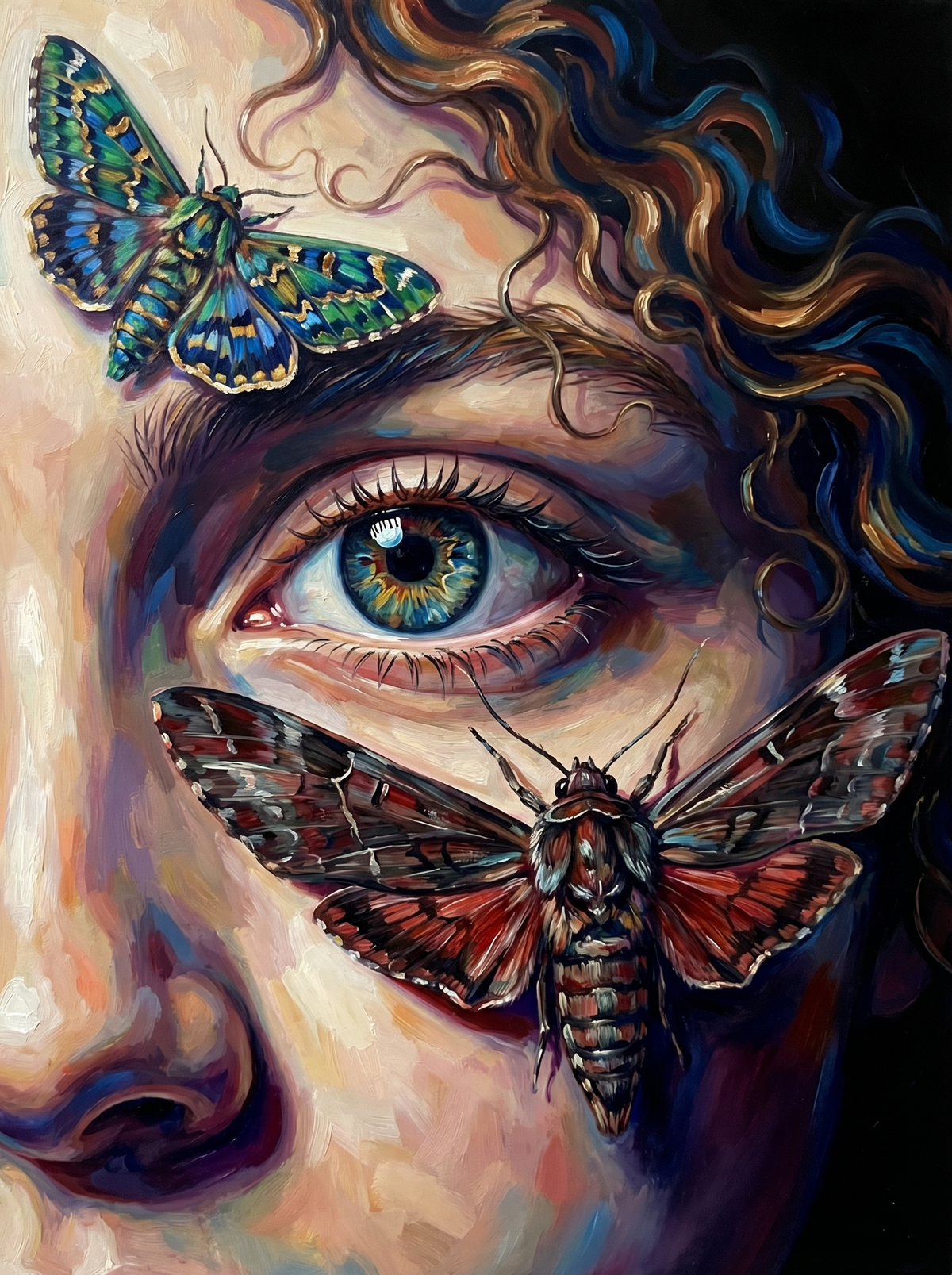 Eye Butterfly Woman Portrait (120 Colours)