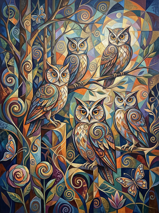 Moonlit Owl Gathering (80 Colours)
